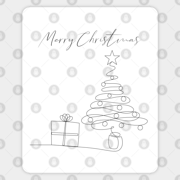 Christmas Tree Line Art Sticker by ShutterStudios